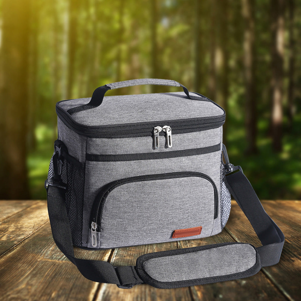 Insulated Lunch Box for Men Women Leak-Proof Cooler Lunch Bag with 4 Pockets