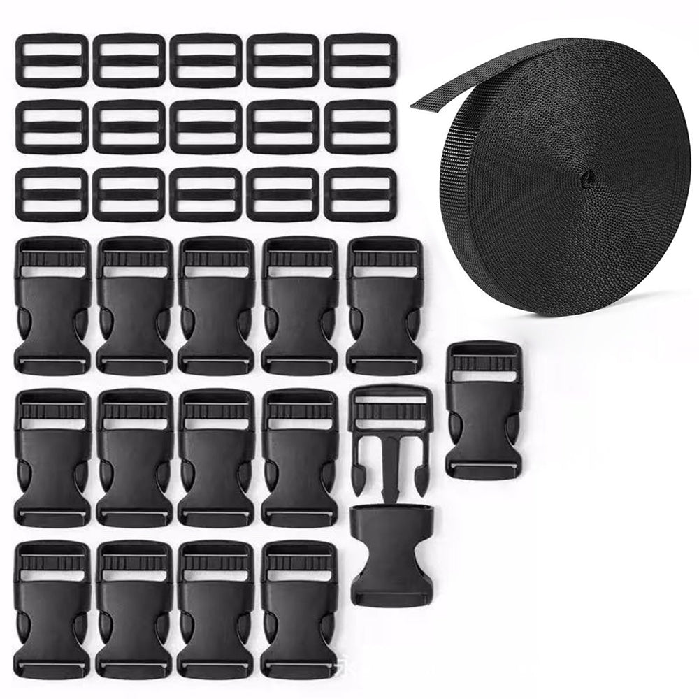 Buckle and Strap Kit Nylon Strap with Triglide Clips for Backpack Dog Collar