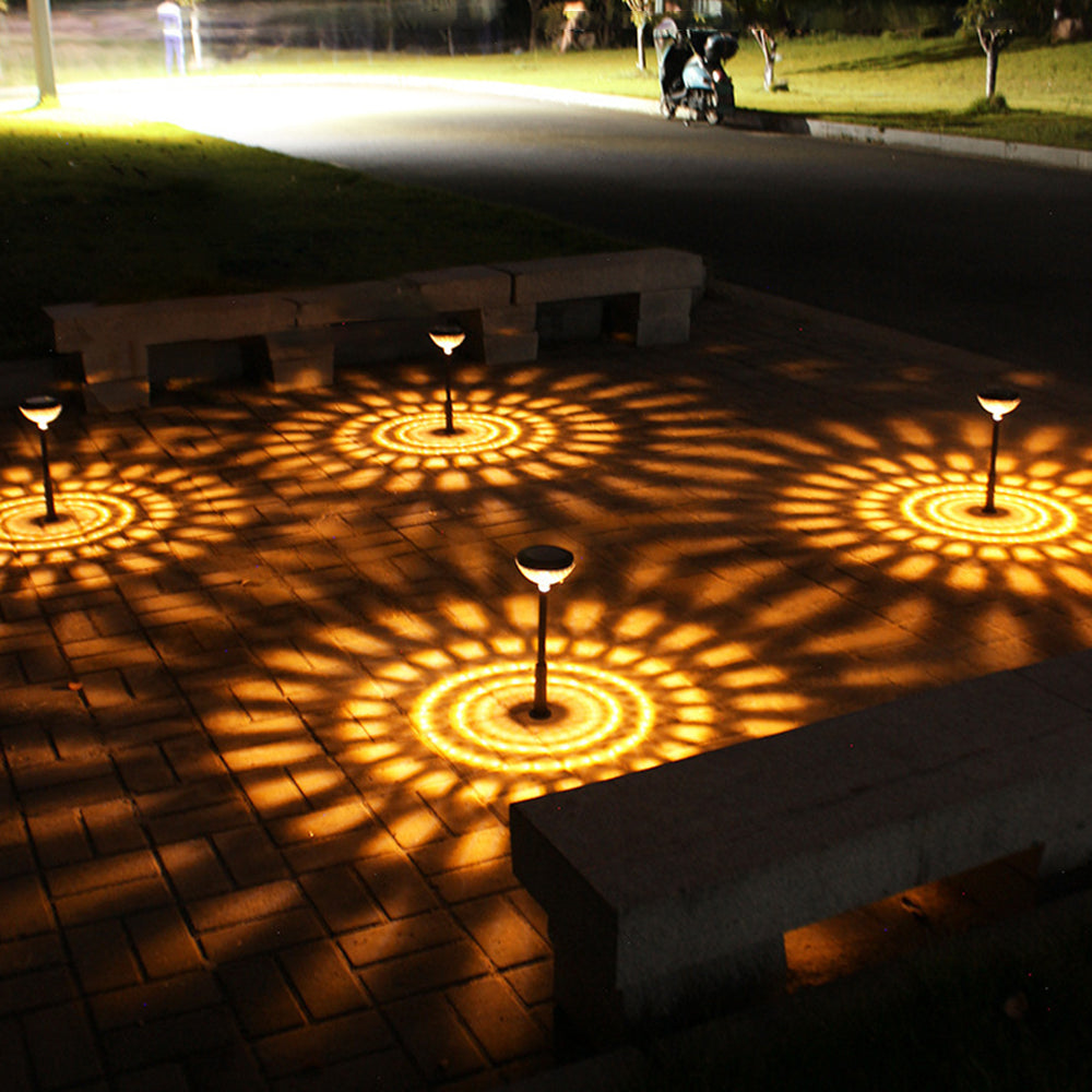 2Pcs Outdoor Water-Resistant Color Changing Solar Lawn Light
