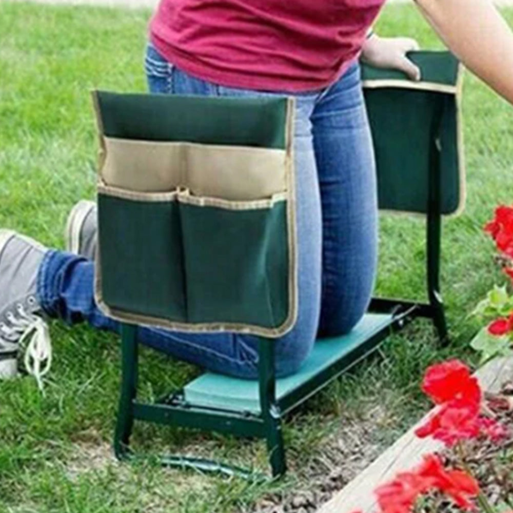 Garden Kneeler And Seat Heavy Duty Foldable Gardening Stool Kneeling Bench