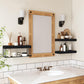 3 Tier Bathroom Shelf Wall Mounted Floating Shelf with Storage Basket