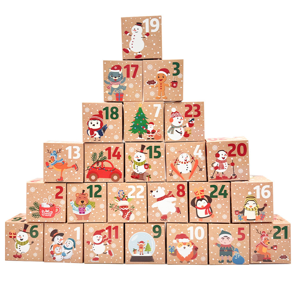 24 Pack DIY Christmas Advent Calendar Boxes 24 Days Countdown Gift Boxes