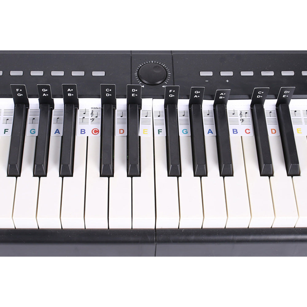 Reusable 88 Key Piano Note Guide Strip with Staff and Note Names