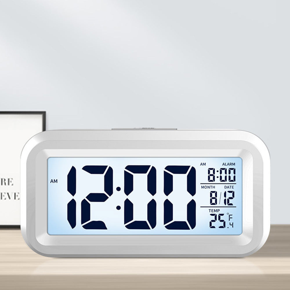 Digital Alarm Clock Battery Operated with Night Light and Indoor Temperature