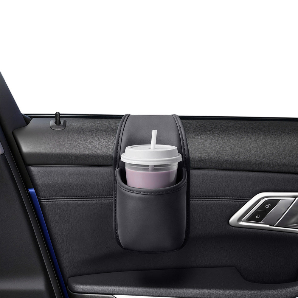 Self Adhesive PU Leather Vehicle Door Cup Holder for Bottle Cup