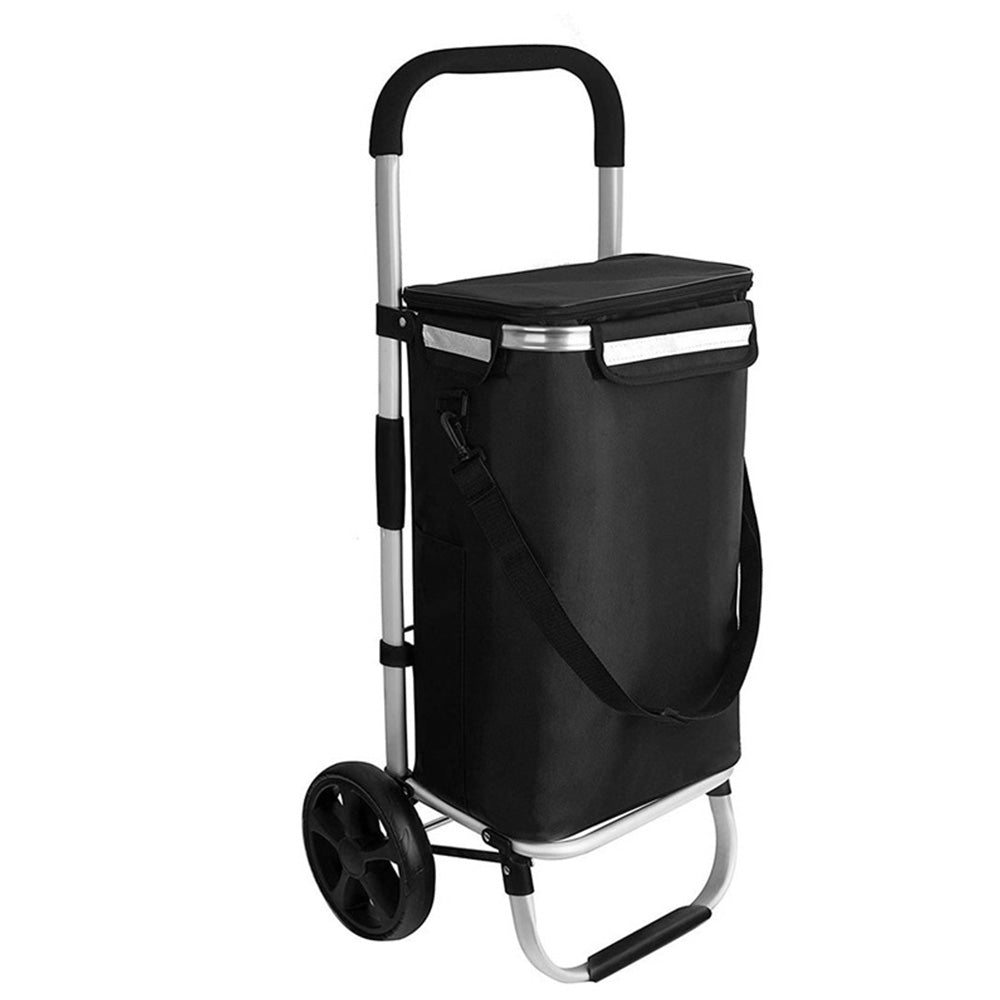 Folding Shopping Cart with Waterproof Oxford Bag Portable Utility Trolley