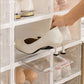 3 Tiers Foldable Stackable Shoe Organizer with Clear Door Plastic Shoe Rack