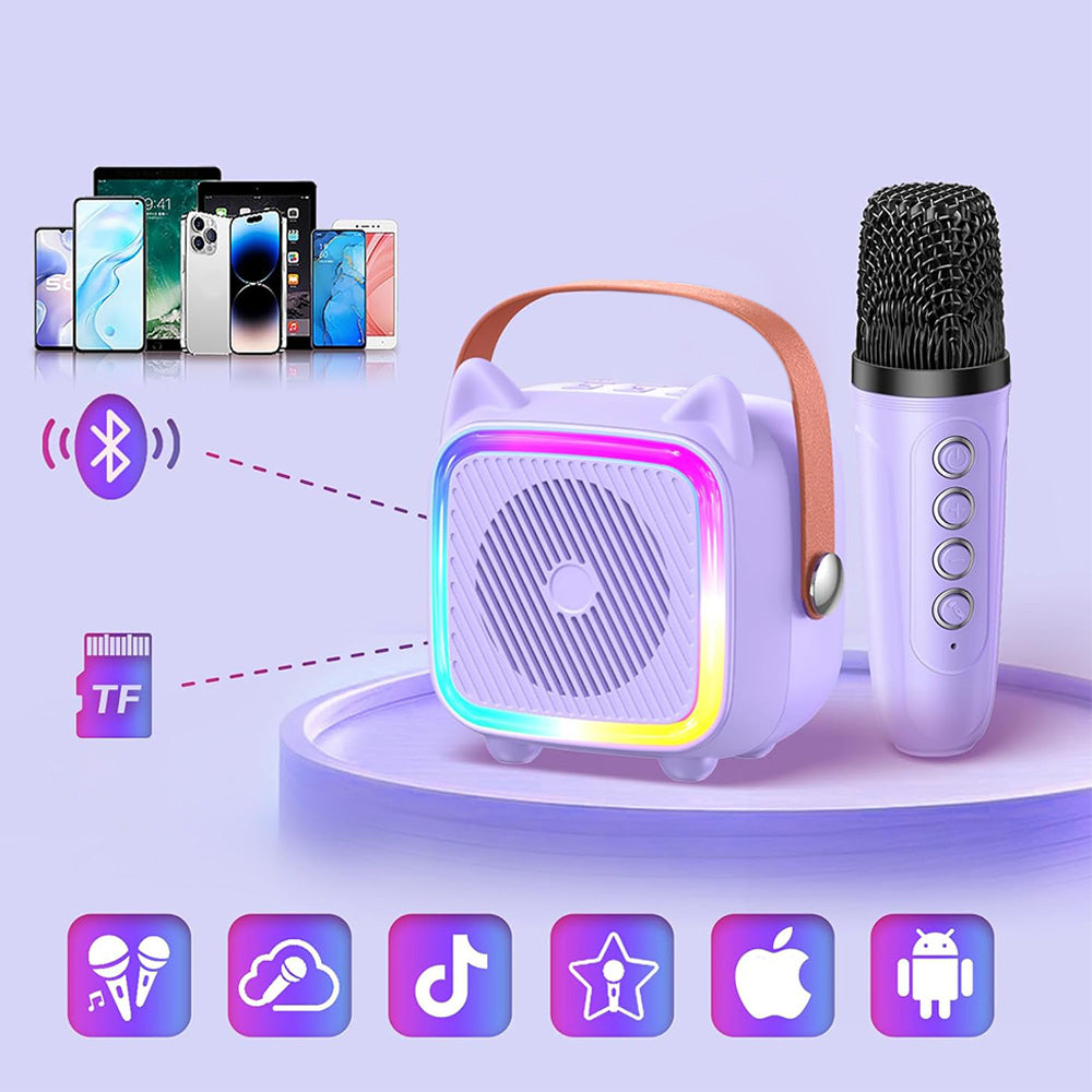 Mini Karaoke Machine Portable Bluetooth-Speaker with A Microphone