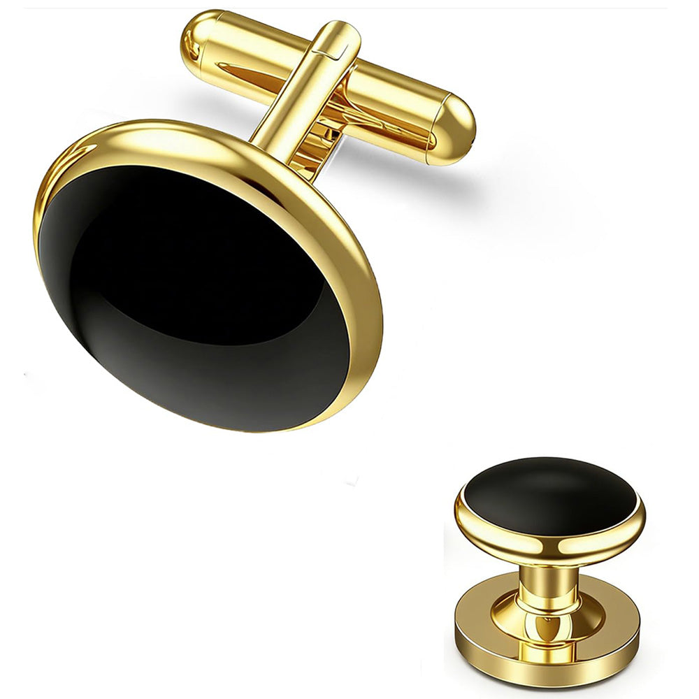 8 Pcs Men Tuxedo Cufflink and Shirt Stud Set for Weddings and Parties