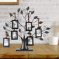 Family Tree Picture Frame Stand with 6 Hanging Picture Frames in Black