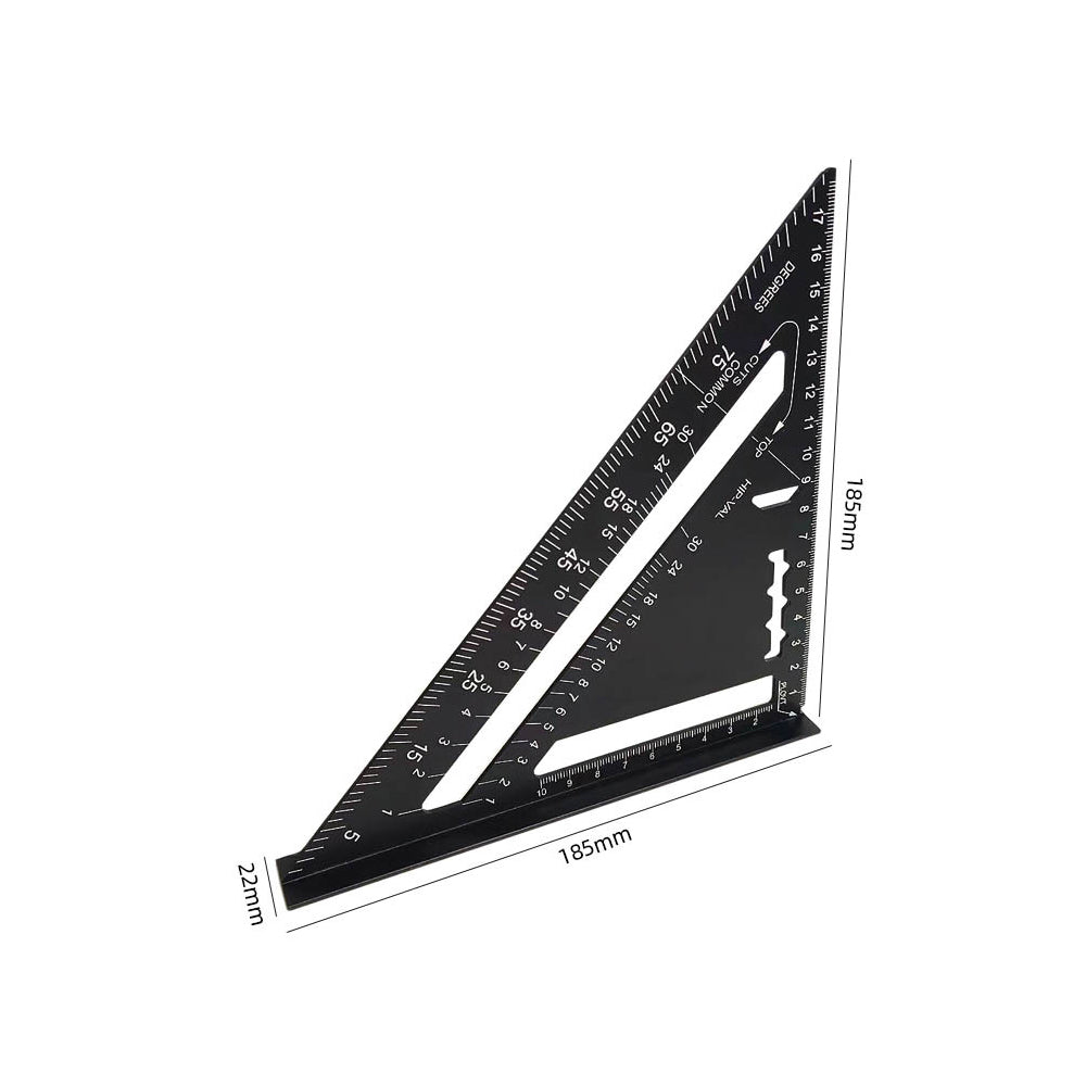 7/12 inch Metric Aluminium Alloy Square Protractor Triangle Ruler Measuring Tool