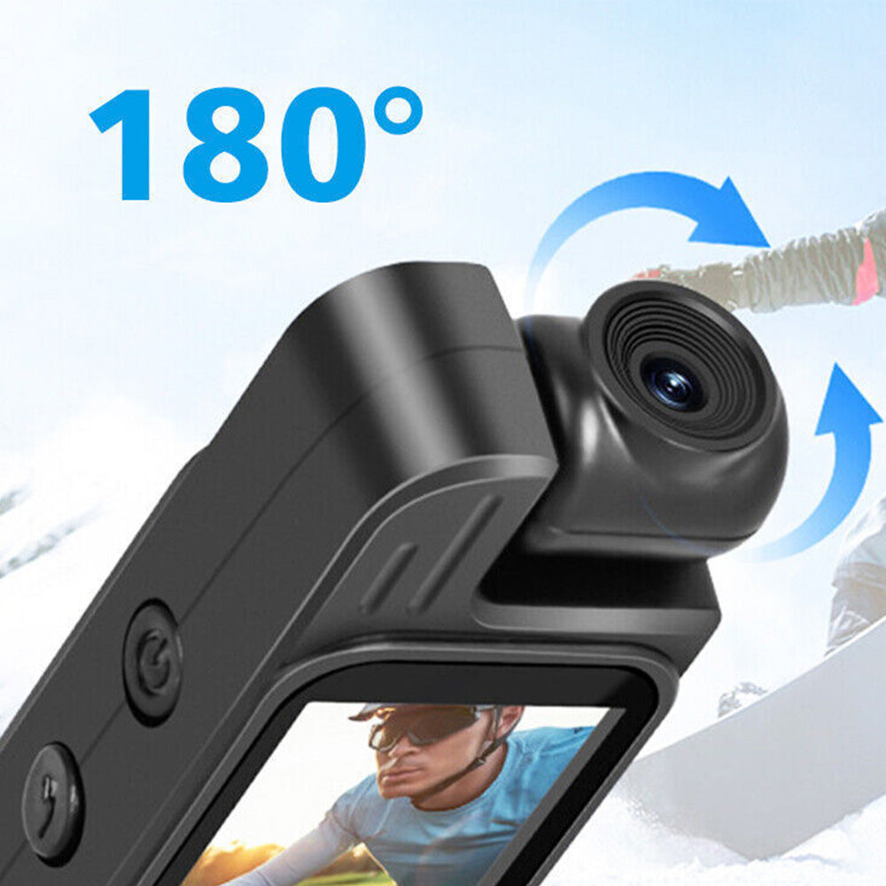 1080P Portable Body Camera with 180-degree Rotating Lens Mini FHD Video Recorder