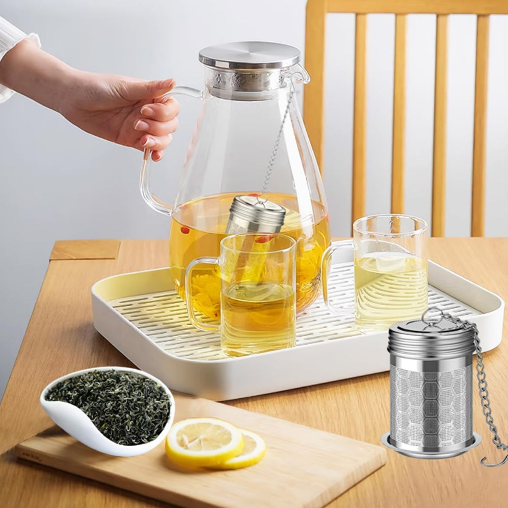 Stainless Steel Fine Mesh Tea Strainer with Drip Tray