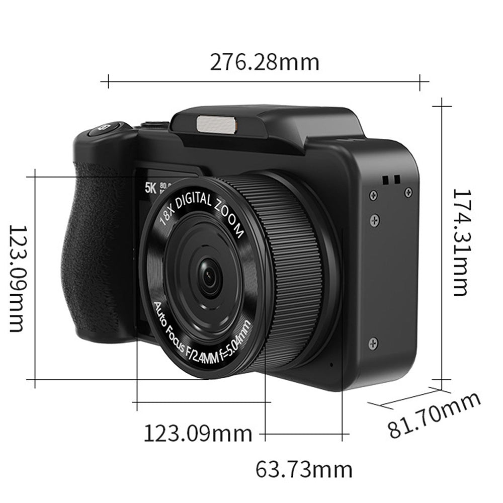 5K Dual Screen Digital Camera 80MP 18X Zoom Autofocus Video Camera