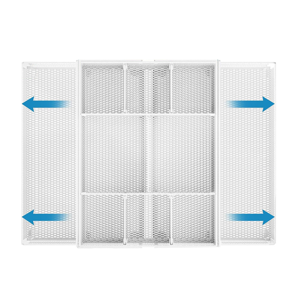 Expandable Desktop Drawer Organizer Basket with Adjustable Dividers for Home Office