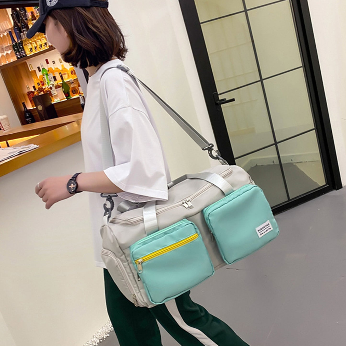 Sports Fitness Gym Bag with Shoes Compartment Duffle Bags