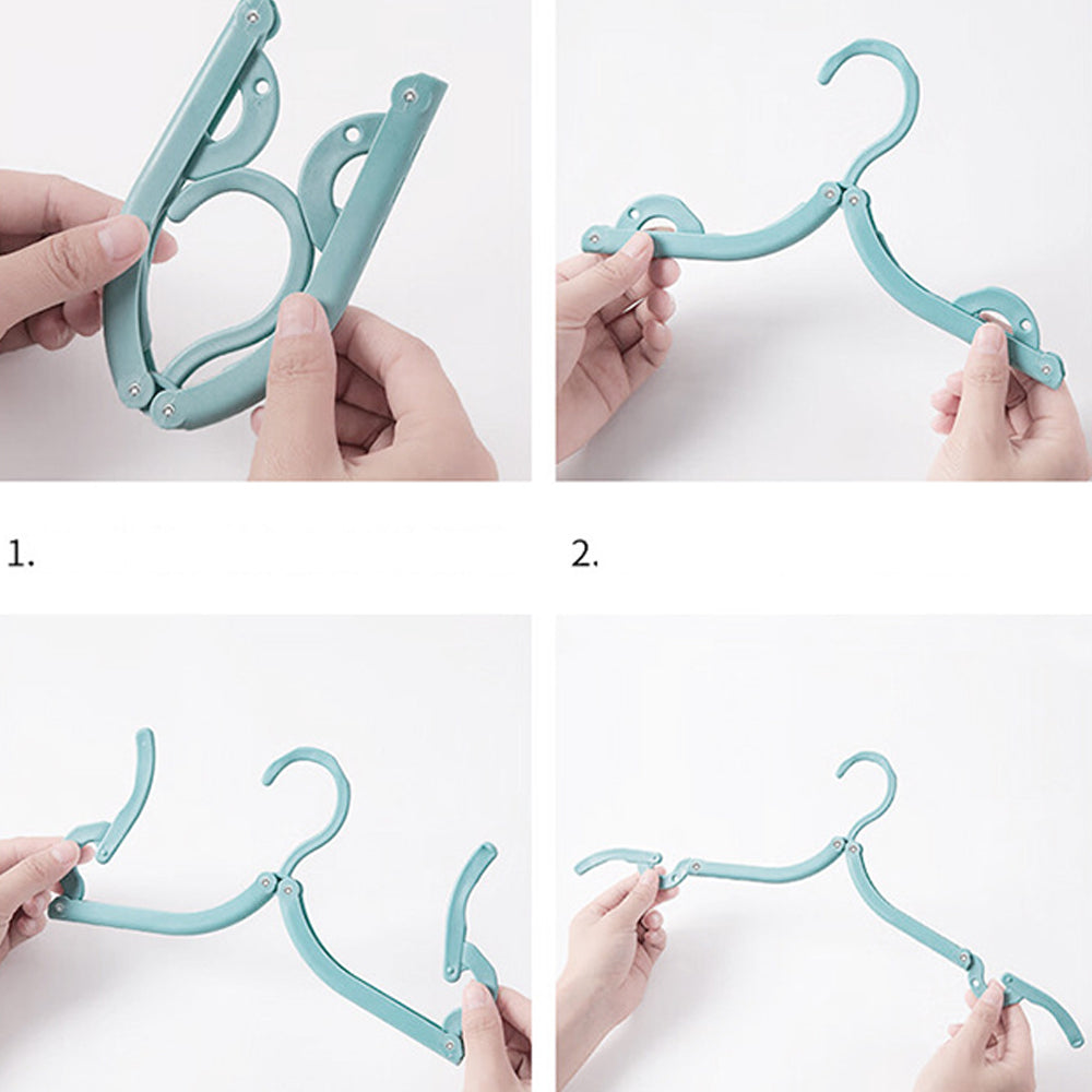 Foldable Travel Hanger Set with Clips and Storage Bag