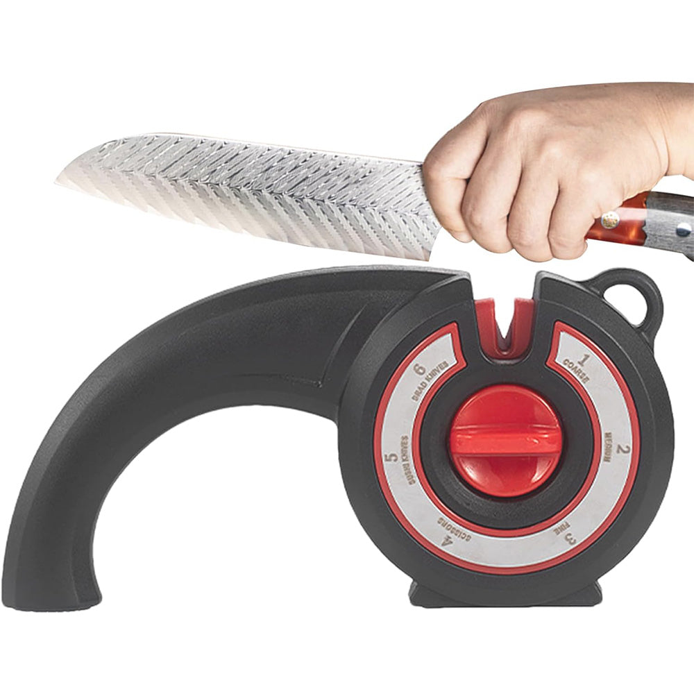 6-in-1 Kitchen Knife Sharpener Multi-Use Rotary Knob for Home Use