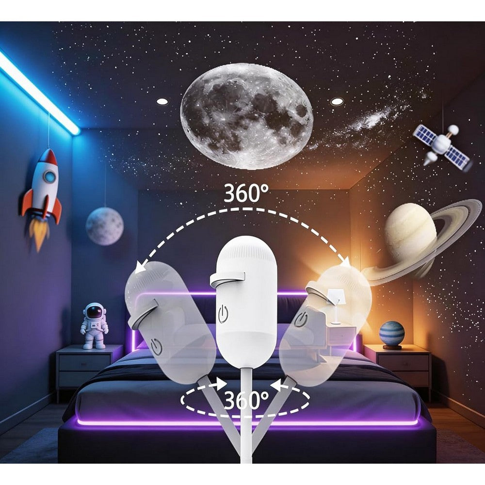2-in-1 Galaxy Projector and Night Light 360-degree USB Galaxy Projector for Bedroom