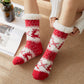 Christmas Non-Slip Floor Socks for Women - Cozy Fleece House Socks with Anti-Slip Sole