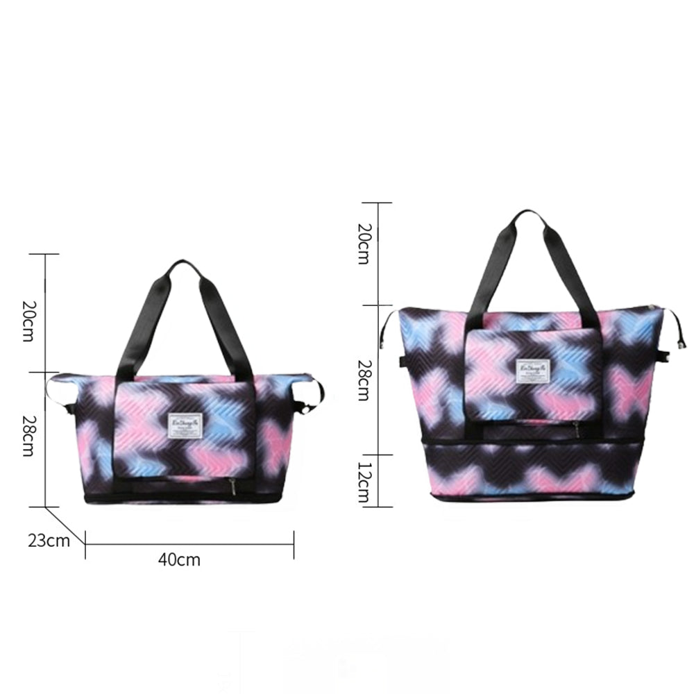 2Pcs Gradient Color Expandable Large-Capacity Travel Foldable Duffle Bag