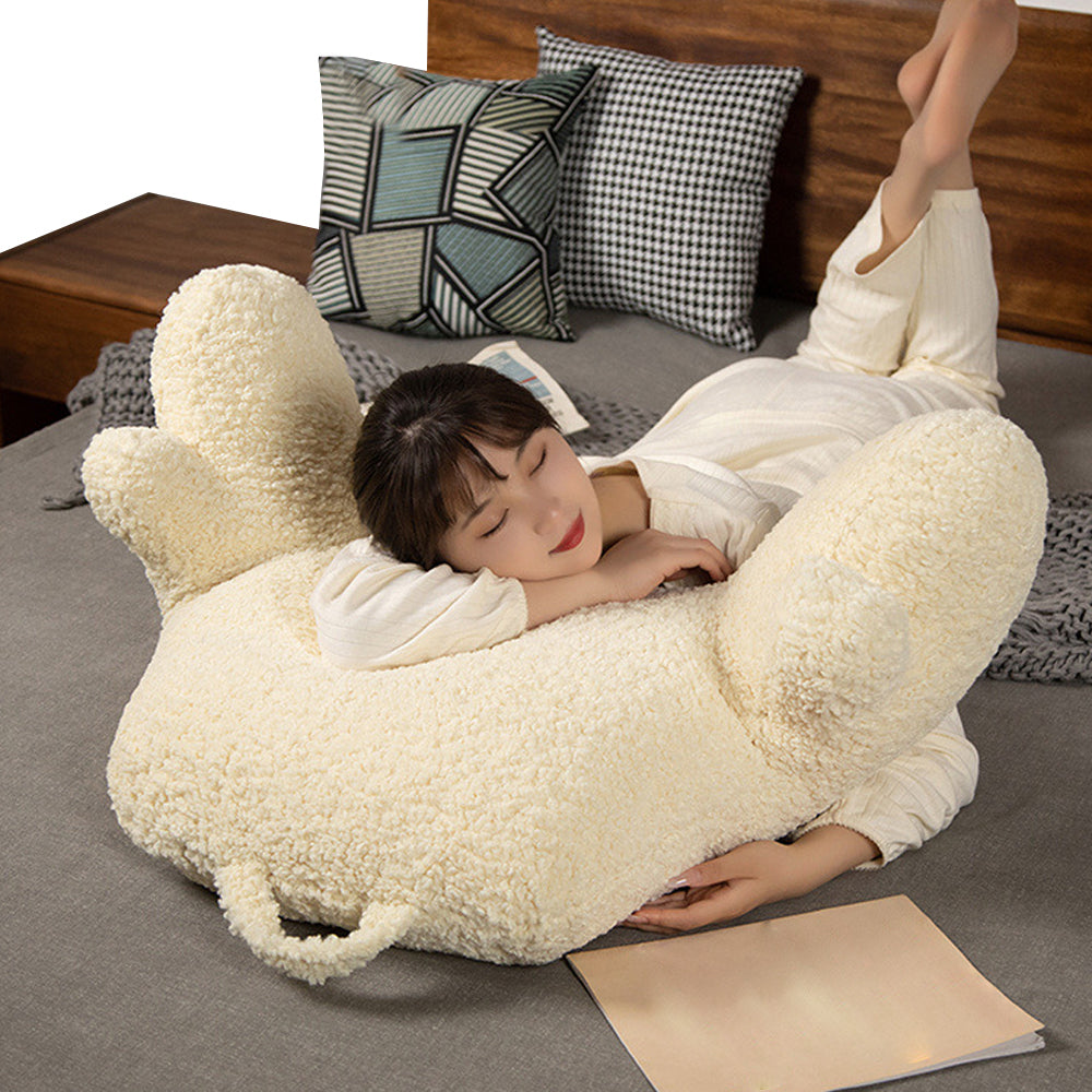 Fluffy Backrest Reading Pillow Neck Lumbar Support Chair Cushion with Arms