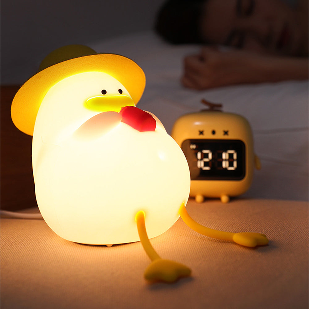 Rechargeable Cute Duck Multicolor Night Light Touch Lamp for Kids