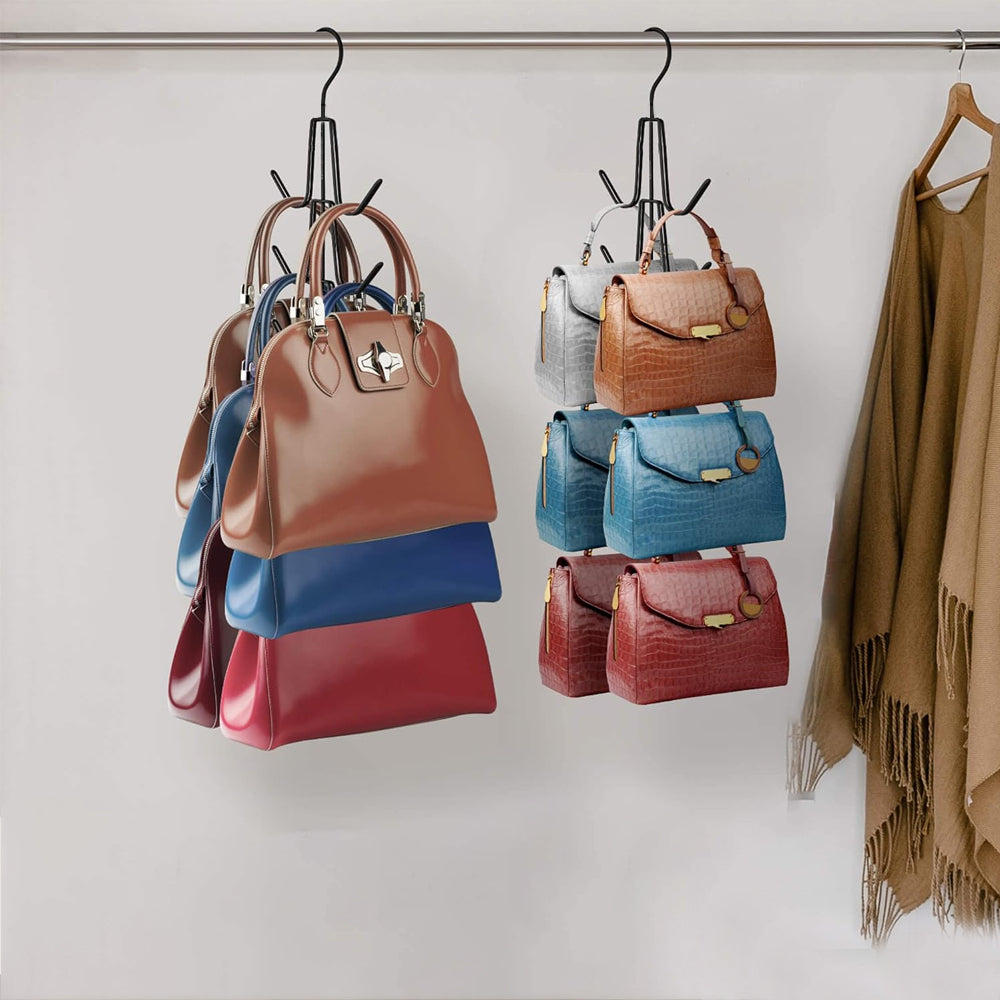 4Pcs Metal Rotatable Hanging Bag Holder for Closet