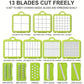 22-in-1 Vegetable Fruit Chopper Slicer with 13 Stainless Steel Blades