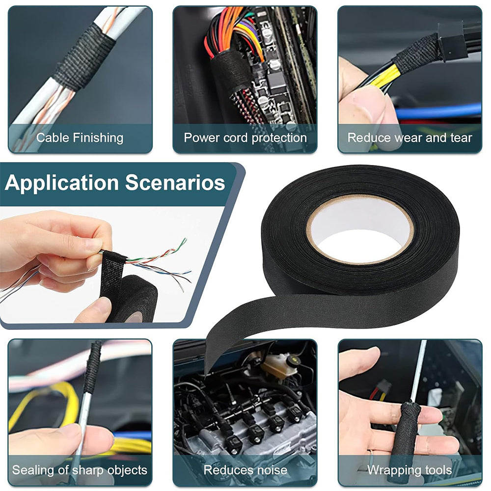 6 Rolls of Car Automotive Wiring Harness Fluff Tape for Noise Reduction
