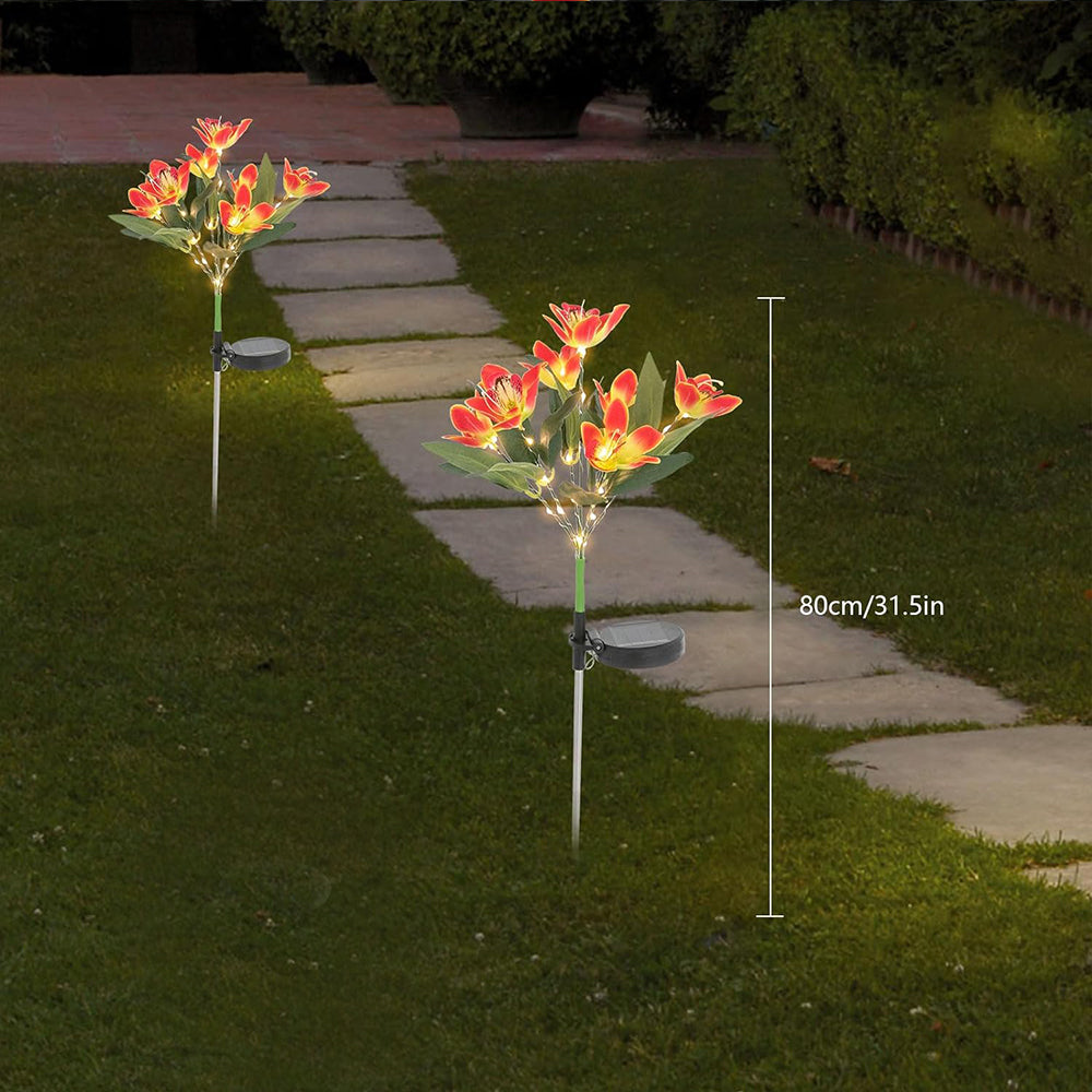 2Pcs 7 Head Solar Orchid Lamp