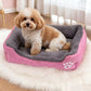 Soft Winter Semi-Enclosed Pet Bed Mat with Raised Edges-Pink