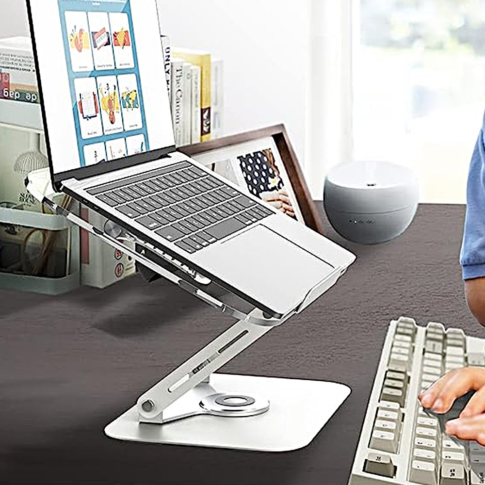 Adjustable Book Stand for Reading with 360 Degree Rotating Base and Page Clips
