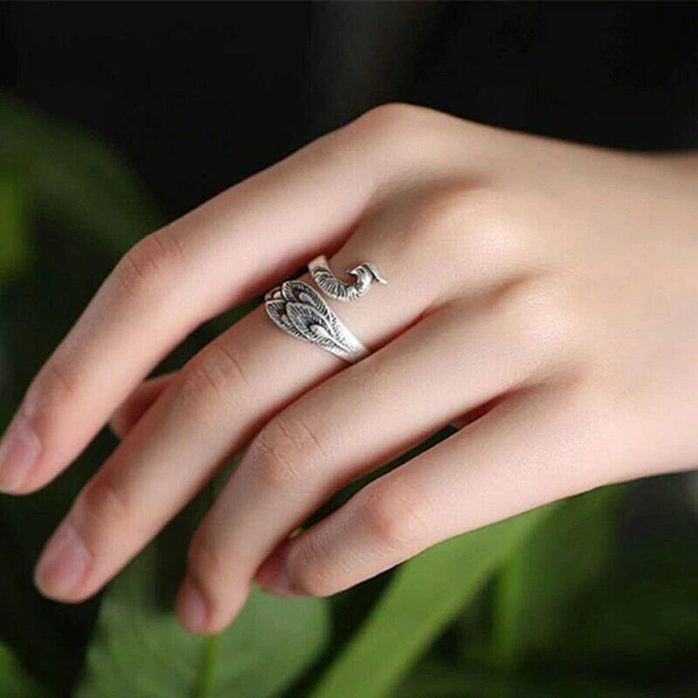 2Pcs Peacock Ring Adjustable Crochet Knitting Loop Accessories