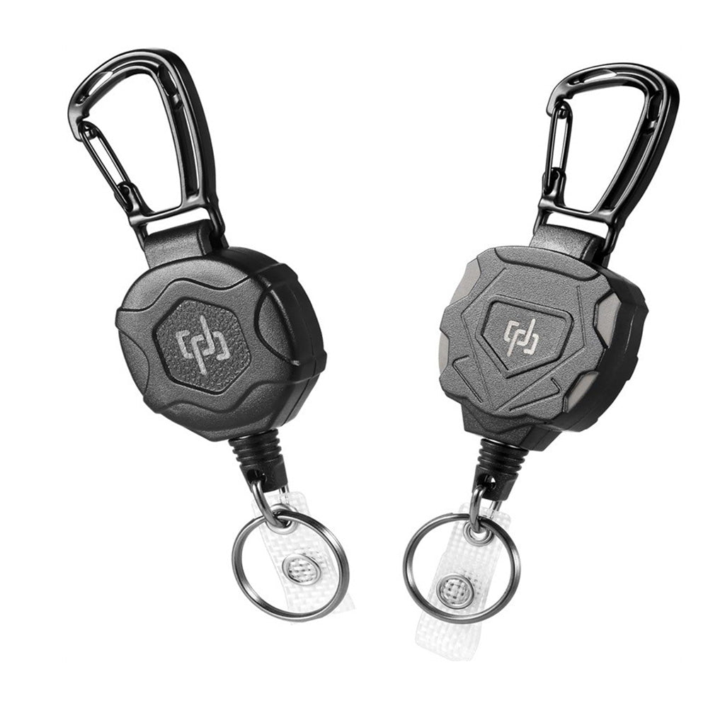 2Pcs Retractable Keychain Heavy Duty Carabiner Badge Holder Tactical ID Badge Reel with Retractable Cord