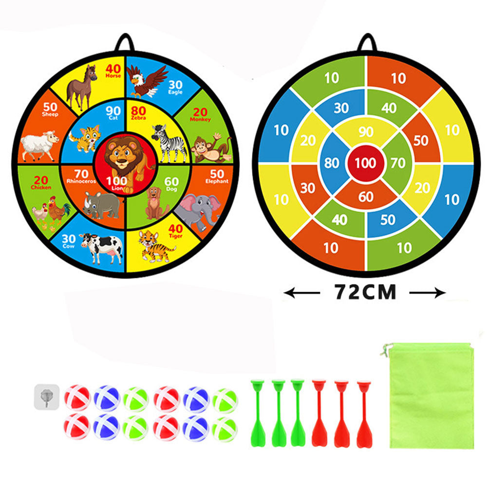 72CM Large Dart Board For Kids With 12 Sticky Balls Double-Sided Dart Board Game