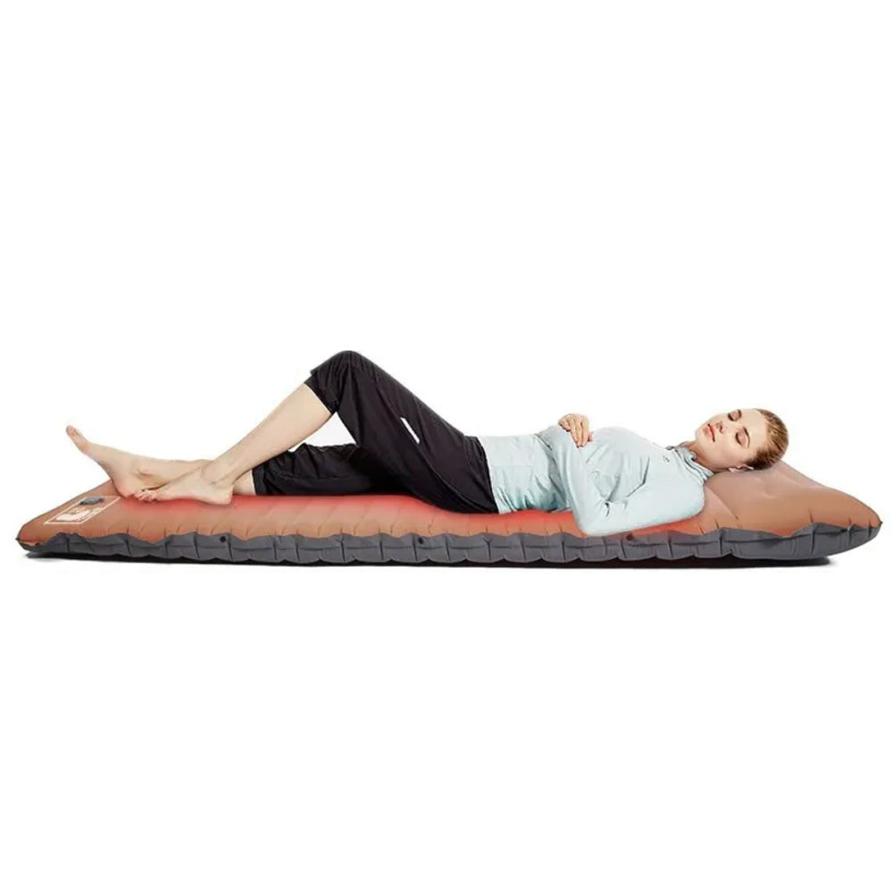 Inflatable Camping Sleeping Pad Ultralight Camping Mat with Pillow and Built-in Foot Pump