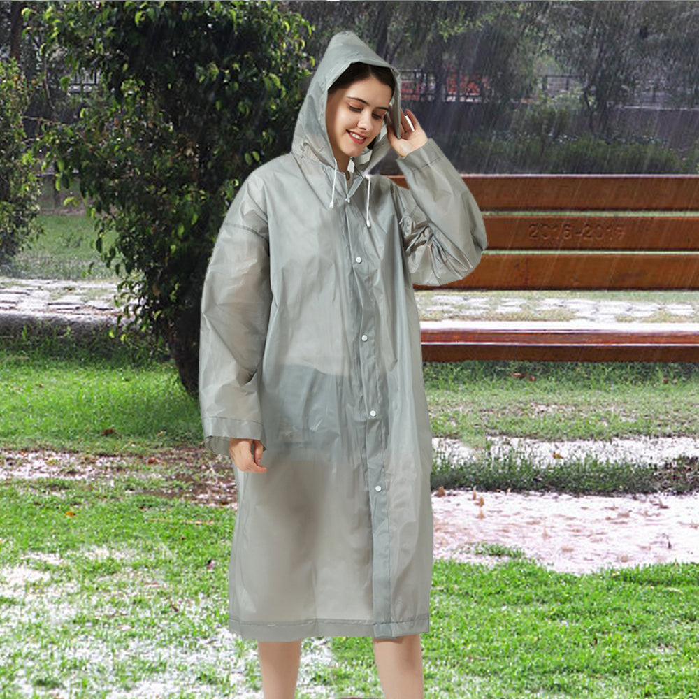 EVA Reusable Unisex Waterproof Hooded Raincoat