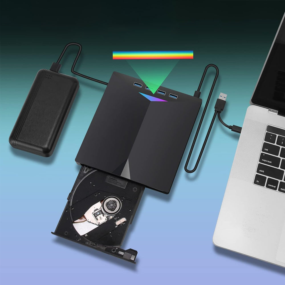 External CD/DVD Drive USB 3.0 Ultra-Slim Portable Burner