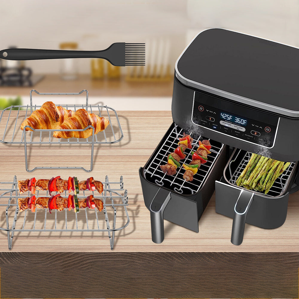 Stainless Steel Dual Basket Grill Sticks Air Fryer Accessories for Ninja DZ201 DZ401