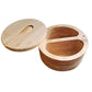 Kitchen Bamboo Salt Cellar with Swivel Lid  for Salt Pepper Sugar Herbs Spice with Spoon
