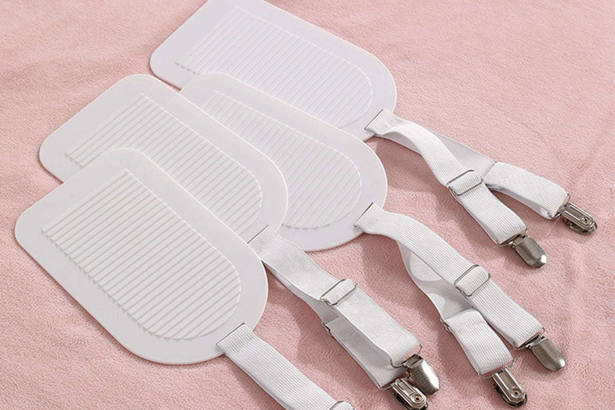 4Pcs Adjustable Bed Sheet Fastener Clips with Anti-Slip Pressure Plate