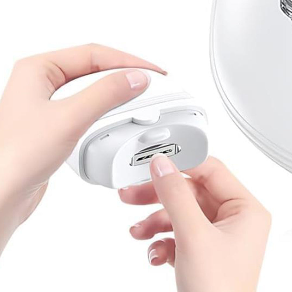 2Pcs Electric Fingernail Clipper with Light USB Rechargeable