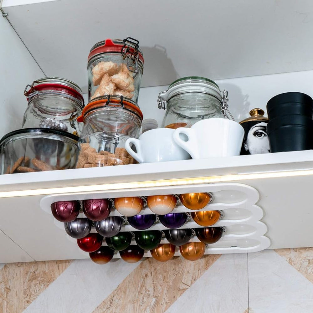2Pcs Magnetic Wall Mounted Coffee Pod Capsule Holder for Nespresso Vertuo Capsules