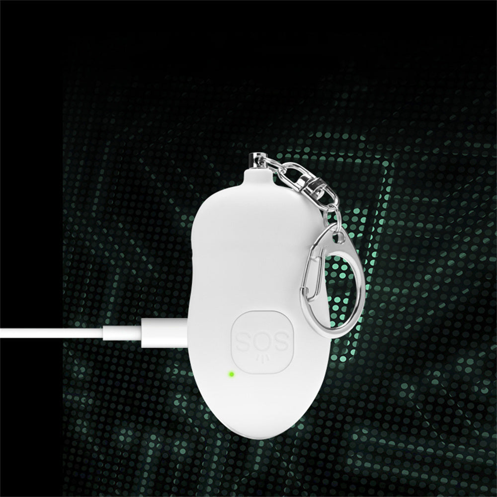 2Pcs 130dB Anti-Attack Rechargeable Personal Security Alarm Keychain Emergency Torch