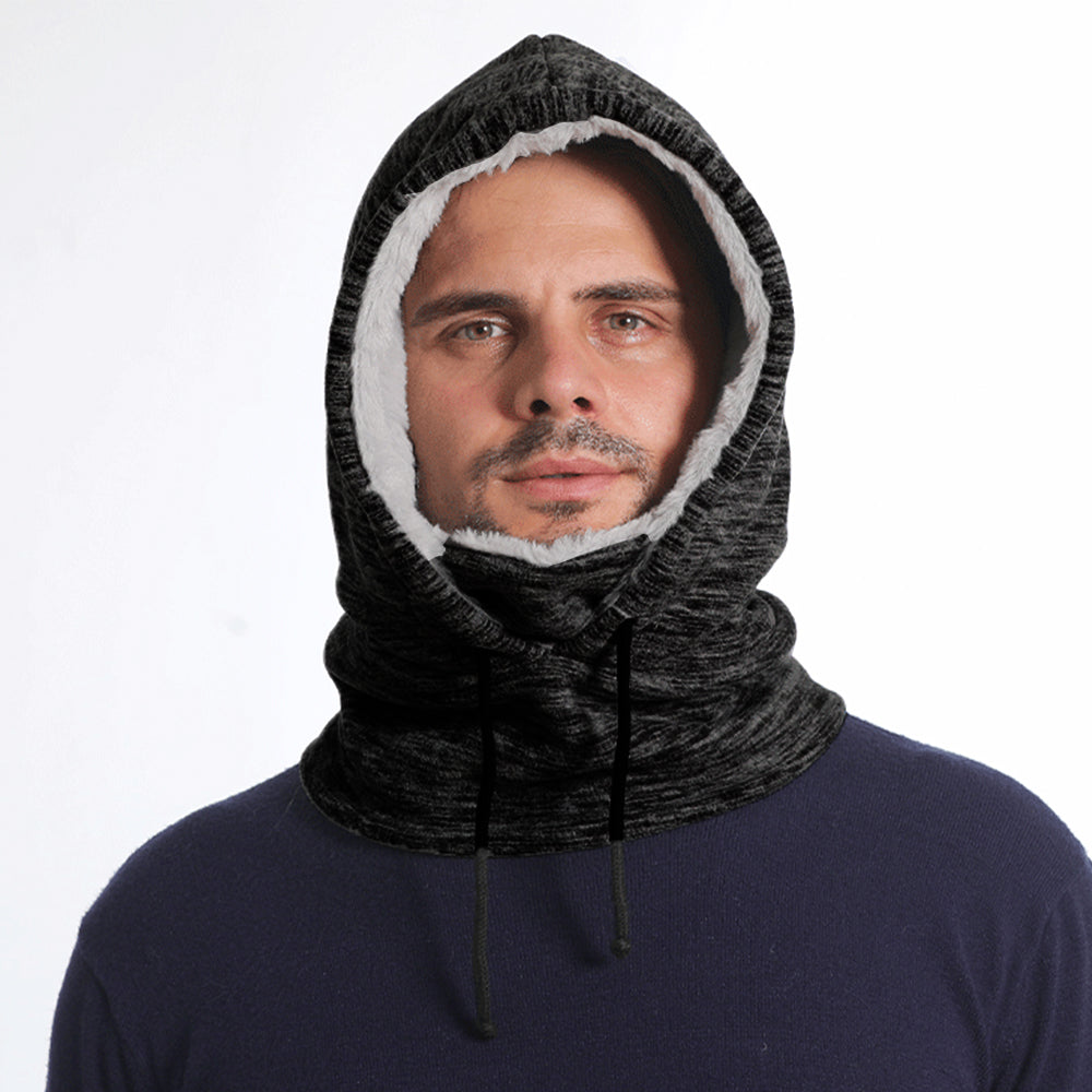 2Pcs Thick Fleece Windproof Hooded Neck Warmer Winter Balaclava for Men