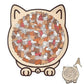 135 Pieces Colored Cat Shaped Wooden Jigsaw Puzzle With Stand For Cat Lovers