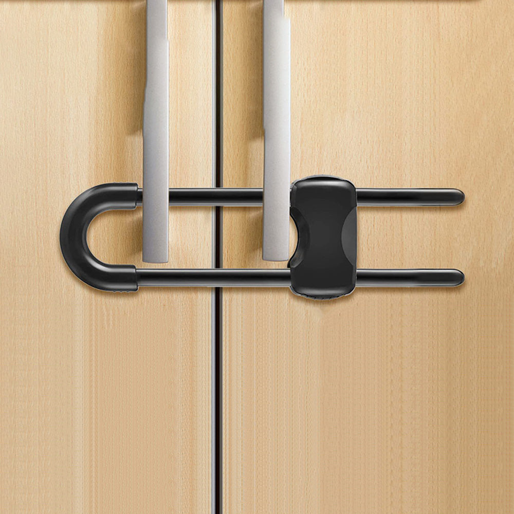 5Pcs Cabinet Locks U-Shaped Drawers Locks for Knob Handle on Door Cupboard