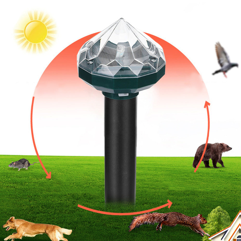 2Pcs Mole Repellent Solar Powered with Auto LED Lights for Mice Snakes Moles