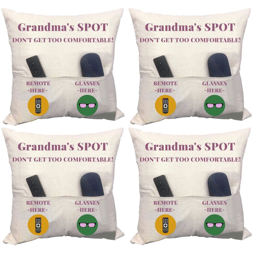 4Pcs Pillowcase with 2-Pocket for Sofa Home Decoration